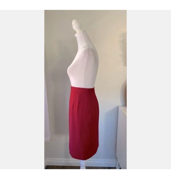 Vintage Talbots Petites Sz 6P 6 P Fabulous Burgundy Red Business / Dressy Skirt - Picture 4 of 6
